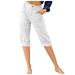 Suitable For All Seasons 2025 Summer New Women's Solid Color Cotton Linen Capri Pants_ecoleips.com