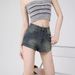 2025s American Style Women's Denim Shorts Summer New High Waist Tight Elastic A-line Ultra Short Hot Pants_ecoleips.com