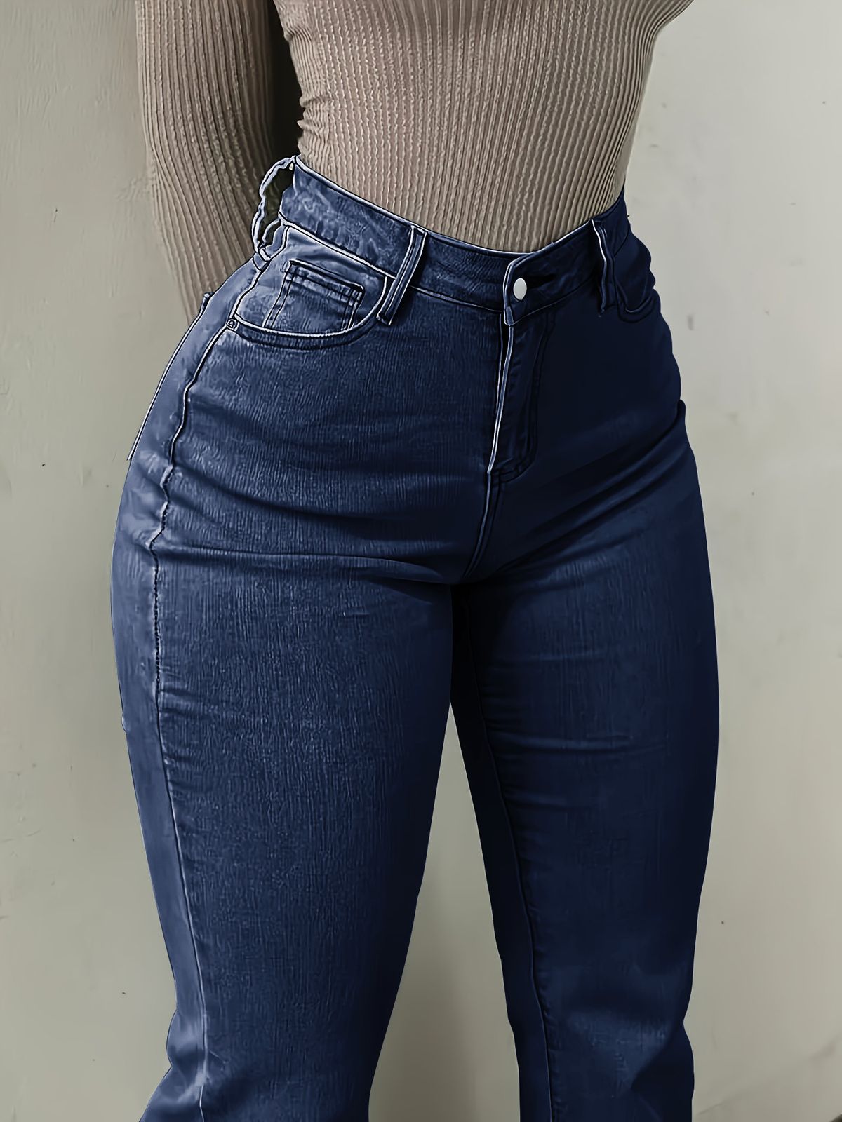 Women's Clothing High End High Waisted Flared Jeans Wide Leg Straight Pants Retro Style Spring Summer New 2026_ecoleips.com