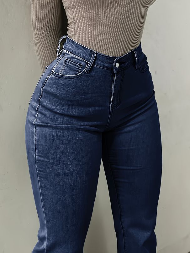 Women's Clothing High End High Waisted Flared Jeans Wide Leg Straight Pants Retro Style Spring Summer New 2026_ecoleips.com