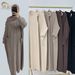 Loriya 2025 Dubai Turkey Autumn Winter Thick Knitted Dress Robe Two-Piece Set LR906+LR907_ecoleips.com