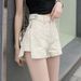 Girl Denim Shorts Women High Waist Split Thin Summer New A-line Petite Straight Loose Super Hot Pants Trendy_ecoleips.com