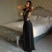 2026 Summer New European And American Women's Beach Style Sexy Deep V Halter Neck Backless Lace Patchwork Dress_ecoleips.com
