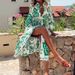 Women's Temperament Elegant Print Lace-Up Lapel Long Sleeve Slit Spring Dress Women_ecoleips.com