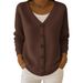 Women's Plaid Long Sleeve Cardigan Sweater – Oversized Casual Knit Pullover For Fall & Winter_ecoleips.com