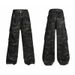 Women's Clothing High Street Washed Loose Wide Leg Pattern Wide Leg Printed Jeans Straight Trousers For Men_ecoleips.com