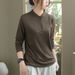 Double-Sided German Velvet Stand-Up Collar Base Layer, Long-Sleeved T-Shirt, Women's Top, Loose, Casual, Solid Color, Fa_ecoleips.com