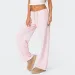 Combhasaki Women's Y2K Vintage Striped Pajama Long Pants Tie-up Drawstring Elastic Waist Loose Loungewear Sleep Bottoms_ecoleips.com