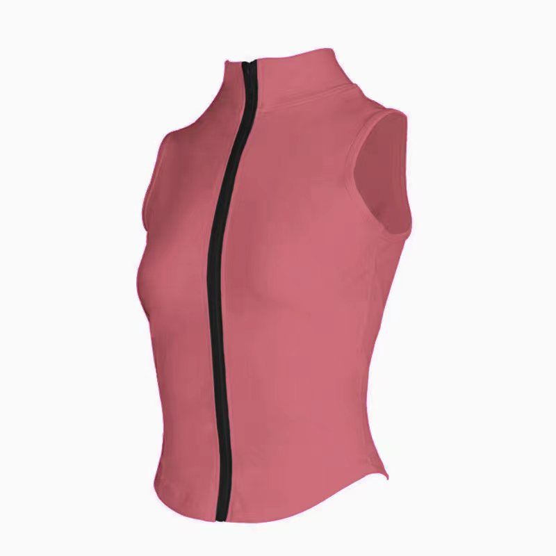 Women's Slim Fit Long Sleeved Yoga Jacket Stand Up Collar Sports Fitness Shirt Zipper Elastic Finger Sleeves Running Top_ecoleips.com
