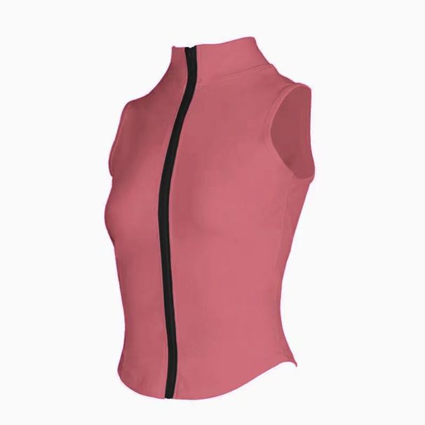 Women's Slim Fit Long Sleeved Yoga Jacket Stand Up Collar Sports Fitness Shirt Zipper Elastic Finger Sleeves Running Top_ecoleips.com