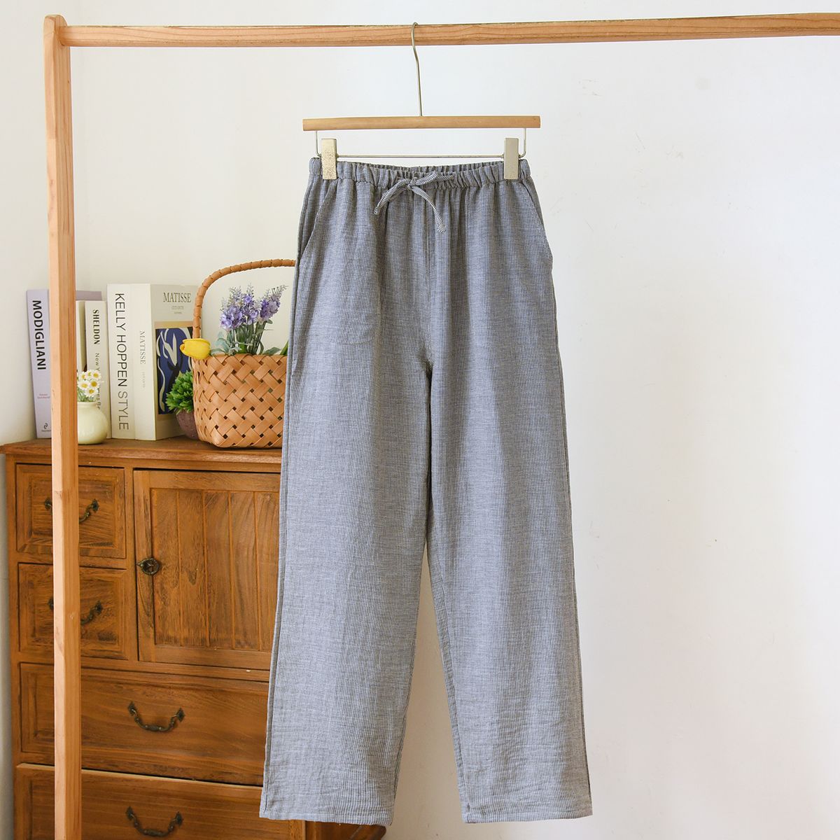 2026 Spring And Autumn New Couple Sleeper Pants 100% Cotton Men's And Women's Large Pants Casual Checkered Home Pants_ecoleips.com