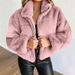 Women's Clothing clothing autumn and winter rabbit fur fur zipper cardigan plush warm jacket_ecoleips.com