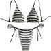 Trendy Striped Bikini Set - Soft Towel Fabric, Comfortable & Stylish For Women's Beach Vacation_ecoleips.com
