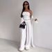 Women's Casual Three Piece Fashion Set Loose Fit Long Sleeved Cardigan with Pockets Straight Leg Pants And Tube Top European American Style_ecoleips.com