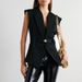 Elegant Sleeveless Vest With Belt For Women - Slim Fit Casual Blazer Vest In Black, Sky Blue, Khaki, White (S/M/L/XL)_ecoleips.com