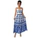Women's Clothing Spring And Summer New High Waist Sling A Line Skirt Floral Print Sleeveless Waist Elegant Dress_ecoleips.com