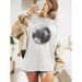 Women's Clothing Disco Ball Print Crew Neck T-shirt Short Sleeve Casual Travel Tops Summer Spring Women's Couple Olympic Top_ecoleips.com