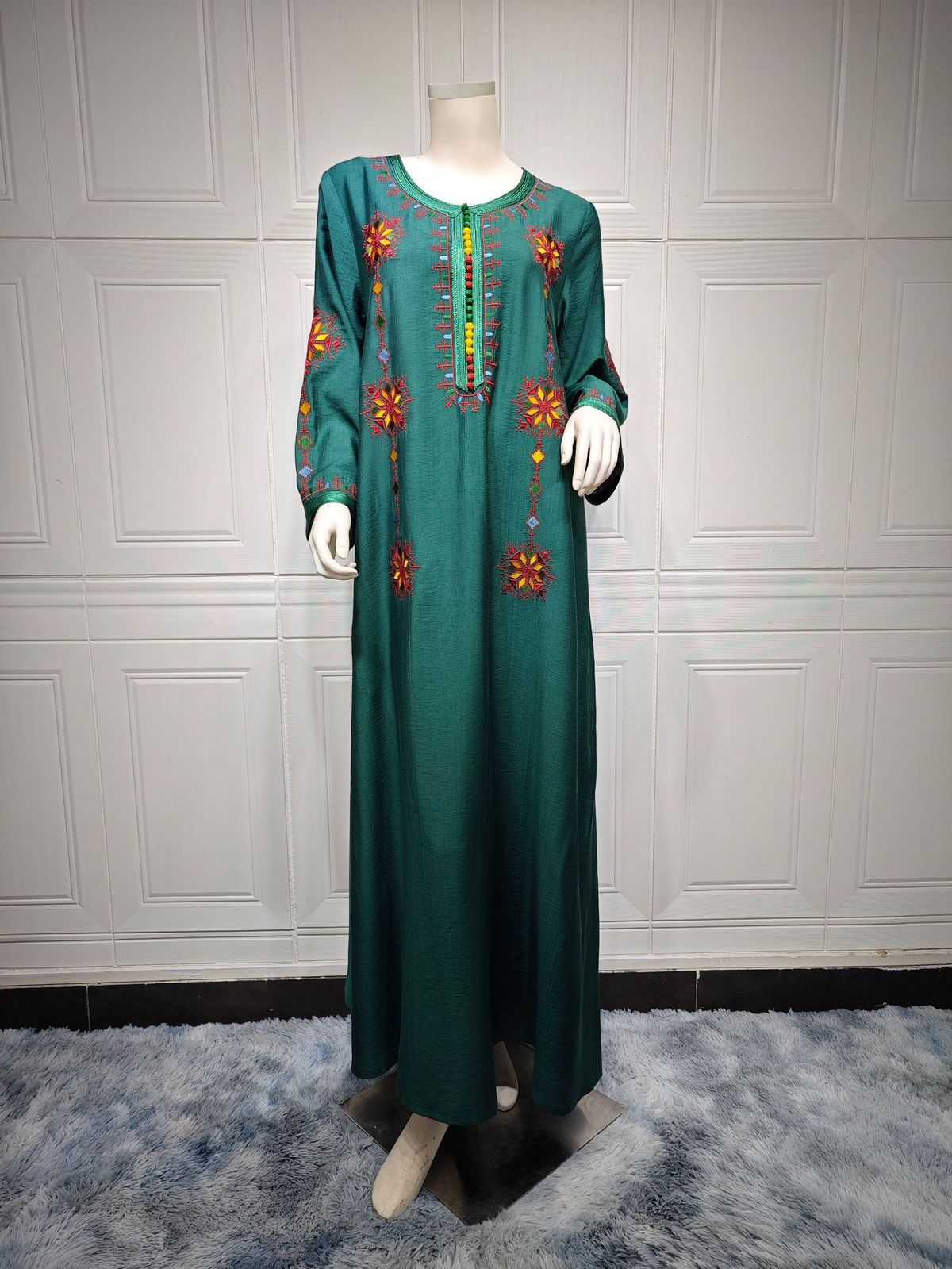 Women's Clothing Middle Robe Embroidered Embroidered Abaya Dress Long Skirt Dubai_ecoleips.com