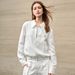 Women's Old Fashioned Short Linen Jacket Spring Style Lyocell Collared Casual Minimalist High End Commuter Cardigan_ecoleips.com