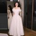 Engagement Evening High-End Light Luxury Niche Adult Ceremony French Style Socialite Banquet Robe Certificate White_ecoleips.com