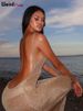 Weird Puss See Through Dress Female 2024Summer Thin Sleeveless Glitter Splits Coquette Backless Clubwear Beach Sexy Vestidos_ecoleips.com
