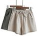 Women's Cotton Linen Sleep Bottoms Summer Thin Loose Sleepshirt Shorts Female Casual Breathe Basic High Waist Shorts_ecoleips.com