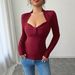 Women's Slim-Fit Long Sleeve Turtleneck Top - Sexy Bodycon Blouse For Fall & Winter, Stretchy Office & Casual Wear_ecoleips.com