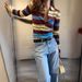 "Women's Striped Cardigan - Long Sleeve Button-Up Knit, Slim Fit Retro Collar, Versatile Fall Layering Piece (Black & White/Beige & Brown)"_ecoleips.com