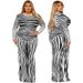 Women's Clothing Plus Size Women's Irregular Striped Long Sleeved Dress Long Sleeve For Formal & Casual For Women_ecoleips.com