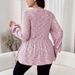 Plus Size Tie-Dye Peplum Top With Bell Sleeves – Stylish V-Neck T-Shirt For Women (1xl-5xl) Fashion Trends_ecoleips.com