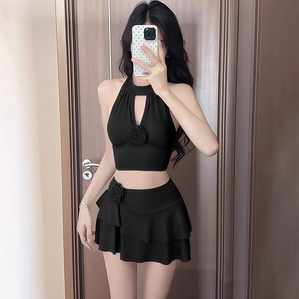 Women's Halter Neck Two Piece Swimsuit Backless Sexy Bikini For Small BUSTS High End Beach Vacation Style Hot Selling New_ecoleips.com