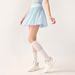 K New Indoor Tennis Skirt Women's High Waist Solid Color Fake Two Piece Sports Skirt Anti Light Skirt With Cake Edge_ecoleips.com