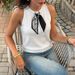Women's Old Fashioned Style Knitted Top Sleeveless With Scarf Collar Spring/Summer_ecoleips.com