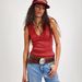 Euroean And American Fashion Trend V-neck Solid Color Sleeveless Ribbed Versatile Tank 2025 Summer High-end Bm Inner_ecoleips.com
