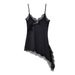 Cross-border Foreign Trade European And American Summer New Women's Clothing Series Lace Asymmetric Casual Strap Mini_ecoleips.com