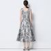 Vintage Jacquard Sleeveless Dress With Belt - High Waist Slim Fit Midi A-Line Dress For Women_ecoleips.com