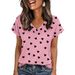 2025 New European And American Women's Fashion Casual Round Neck Striped Multi-color Short Sleeve T-shirt,_ecoleips.com