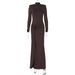 European And American Women's Fashion 20224 Winter New Sexy Slit Bodycon Long High-neck Slim Dress Wholesale_ecoleips.com