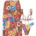 Women's Floral Bikini Set - Sexy 3-Piece Swimwear With Adjustable Triangle Top & Sheer Beach Cover-Up, Quick-Dry Fabric For Pool & Vacation_ecoleips.com