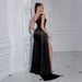 Women's Clothing New Design Temperament Sexy Slim Evening Dress Oblique Shoulder Slit Hot Diamond Dress_ecoleips.com