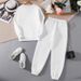 Women's Autumn/Winter Versatile Casual Long Sleeve Sweatshirt Fleece Lined Two Piece Set Letter Print_ecoleips.com