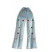 "Women's High Waisted Floral Embroidered Jeans – Light Blue Loose Fit Wide Leg Denim Pants For Petite & Curvy"_ecoleips.com