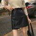 YD350 New Fashionable Sexy PU Leather With Slit, High-Waisted Slim-Fit Short Skirt For Autumn And Winter_ecoleips.com