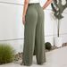 Voya European American Style Women's Wide-leg Pants With Drawstring Elastic Waist, Comfortable Drape, Vacation Leisure Cotton-Feeling Wide-Leg Pants_ecoleips.com