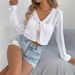 2026 Spring/Summer European And American Casual Lace-Up Hollow Long-Sleeve Knit Cardigan Jacket Cross-Border_ecoleips.com