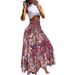 European And American 2025 Summer New Women's Printed Vacation Beach Long Flared Skirt_ecoleips.com