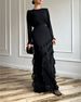In Stock 2025 Spring European And American Cross-Border Foreign Trade High-End Three-Dimensional Ruffled Slim Long Dress_ecoleips.com