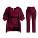 K New Knitted Plush Long-sleeved Coat Vest Shorts Four-piece Set Three-piece Set_ecoleips.com