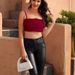 Fluffy Faux Fur Crop Cami Thin Adjustable Strap Strapless Sweet Party Club Tube Top_ecoleips.com