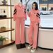 Sweet Girl Women's Fashionable Spring Outfit Apricot Color Half Zip Pullover Sweatshirt And Sweatpants Two Piece Set_ecoleips.com